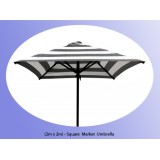 2m Square Commercial Market Umbrella -Stripes